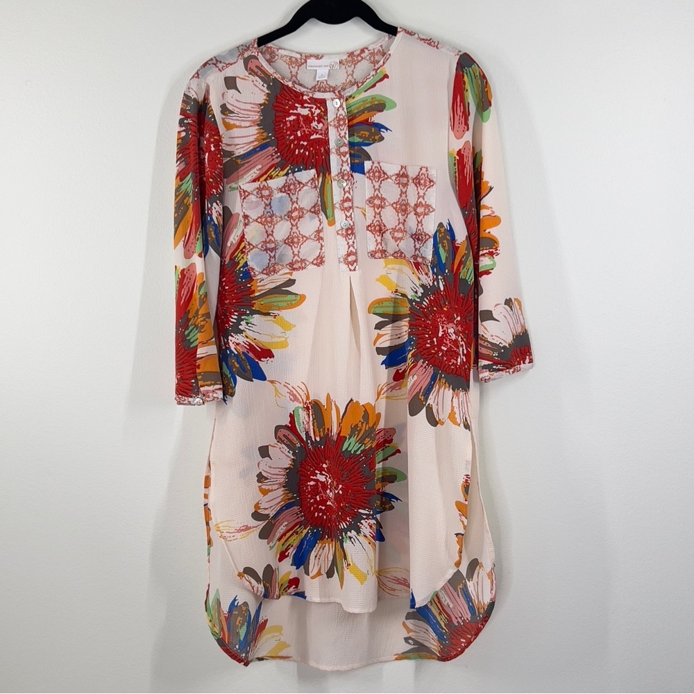 WESTPORT Women’s Size Small Summer Bohemian Beach Floral Mini Dress